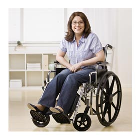 Woman in wheelchair